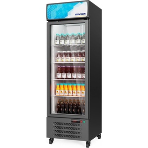 image:imageROVSUN 17 CuFt Commercial Beverage Refrigerator ETL NSF Slim Merchandiser Refrigerator Display Refrigerator Beverage Cooler Glass Door Fridge wAdjustable Shelves LED Light for Bar Restaurant Cafe17 CuFt