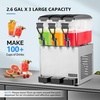 image:imageROVSUN Commercial Beverage Dispenser 52 Gal20L Commercial Juice Dispenser Cold Drink Dispenser 10L X 2 Tanks Stainless Steel with Thermostat Controller for Home Restaurant Bar Party 110V60HZ26 Gallon x 3
