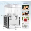 image:imageROVSUN Commercial Beverage Dispenser 52 Gal20L Commercial Juice Dispenser Cold Drink Dispenser 10L X 2 Tanks Stainless Steel with Thermostat Controller for Home Restaurant Bar Party 110V60HZ48 Gallon x 2