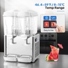 image:imageROVSUN Commercial Beverage Dispenser 52 Gal20L Commercial Juice Dispenser Cold Drink Dispenser 10L X 2 Tanks Stainless Steel with Thermostat Controller for Home Restaurant Bar Party 110V60HZ48 Gallon x 2