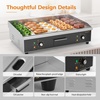 image:imageROVSUN 22 Electric Griddle Electric Countertop Half Flat Top Griddle 1600W Grill Stainless Steel with Adjustable Temperature Control 122F572F for Commercial Home Restaurant Plug30Plughalf groove
