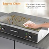 image:imageROVSUN 22 Electric Griddle Electric Countertop Half Flat Top Griddle 1600W Grill Stainless Steel with Adjustable Temperature Control 122F572F for Commercial Home Restaurant Plug30Plughalf groove