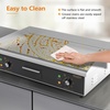 image:imageROVSUN 22 Electric Griddle Electric Countertop Half Flat Top Griddle 1600W Grill Stainless Steel with Adjustable Temperature Control 122F572F for Commercial Home Restaurant Plug26Plughalf groove