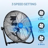 image:imageROVSUN 16inch Heavy Duty Floor amp Wall Mount Fan 2in1 High Velocity Industrial Metal Fan with 3Speed Adjustable Tilt amp WallMounting System Ideal Cooling for Gym Workshop Garage and WarehouseBlack