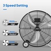 image:imageROVSUN 16inch Heavy Duty Floor amp Wall Mount Fan 2in1 High Velocity Industrial Metal Fan with 3Speed Adjustable Tilt amp WallMounting System Ideal Cooling for Gym Workshop Garage and WarehouseBlack