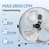 image:imageROVSUN 16inch Heavy Duty Floor amp Wall Mount Fan 2in1 High Velocity Industrial Metal Fan with 3Speed Adjustable Tilt amp WallMounting System Ideal Cooling for Gym Workshop Garage and WarehouseSilver