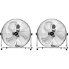 image:imageROVSUN 16inch Heavy Duty Floor amp Wall Mount Fan 2in1 High Velocity Industrial Metal Fan with 3Speed Adjustable Tilt amp WallMounting System Ideal Cooling for Gym Workshop Garage and WarehouseSilver
