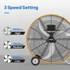 image:imageROVSUN 16inch Heavy Duty Floor amp Wall Mount Fan 2in1 High Velocity Industrial Metal Fan with 3Speed Adjustable Tilt amp WallMounting System Ideal Cooling for Gym Workshop Garage and WarehouseYellow