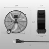 image:imageROVSUN 16inch Heavy Duty Floor amp Wall Mount Fan 2in1 High Velocity Industrial Metal Fan with 3Speed Adjustable Tilt amp WallMounting System Ideal Cooling for Gym Workshop Garage and WarehouseBlack