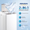 image:imageROVSUN 25LBS Full Automatic Washing Machine and 18CuFt Portable Clothes Dryer Set Compact Laundry Washer and Dryer Combo Set with Stainless Steel Inner Tub for Apartment Dorms Home18cuft  178lbs