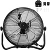 image:imageROVSUN 16inch Heavy Duty Floor amp Wall Mount Fan 2in1 High Velocity Industrial Metal Fan with 3Speed Adjustable Tilt amp WallMounting System Ideal Cooling for Gym Workshop Garage and WarehouseBlack