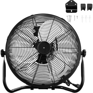 image:imageROVSUN 16inch Heavy Duty Floor amp Wall Mount Fan 2in1 High Velocity Industrial Metal Fan with 3Speed Adjustable Tilt amp WallMounting System Ideal Cooling for Gym Workshop Garage and WarehouseBlack