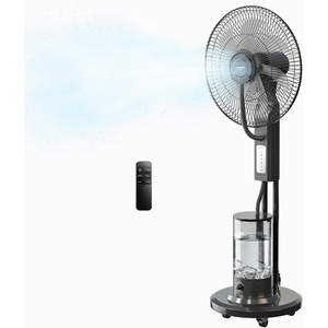 image:imageROVSUN 18inch Misting Pedestal Fan with 5L Water Tank amp 75H Timer 3 Wind Speeds 120Oscillating Standing Mist Fan with Remote amp Panel Control Water Cooling Mister Fan for Indoor Living Room Patio185L
