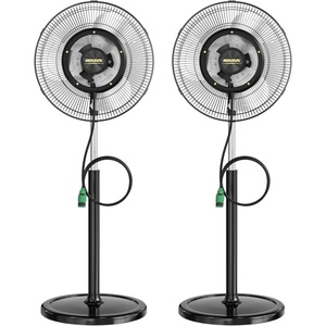 image:imageROVSUN 18inch Misting Pedestal Fan with 5L Water Tank amp 75H Timer 3 Wind Speeds 120Oscillating Standing Mist Fan with Remote amp Panel Control Water Cooling Mister Fan for Indoor Living Room Patio202pack