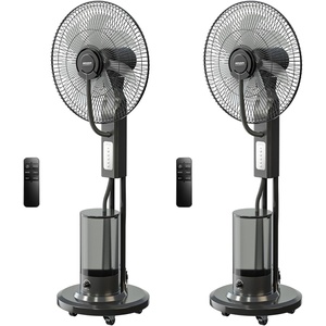 image:imageROVSUN 18inch Misting Pedestal Fan with 5L Water Tank amp 75H Timer 3 Wind Speeds 120Oscillating Standing Mist Fan with Remote amp Panel Control Water Cooling Mister Fan for Indoor Living Room Patio185L2pack