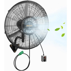 image:imageROVSUN 20inch Wall Mount Misting Fan with BLDC Motor High Velocity Industrial Wall Mounted Mist Fan with 4 Speed Outdoor Wall Oscillating Fan with Water Tank Greenhouse Workshop Patio UL Listed20 with Spray Ring