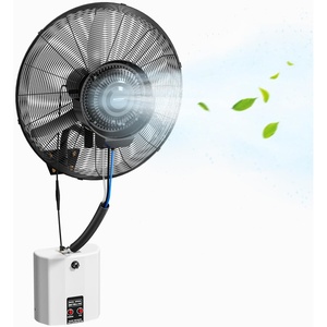 image:imageROVSUN 20inch Wall Mount Misting Fan with BLDC Motor High Velocity Industrial Wall Mounted Mist Fan with 4 Speed Outdoor Wall Oscillating Fan with Water Tank Greenhouse Workshop Patio UL Listed26 with Water Tank