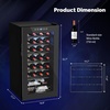 image:imageROVSUN 10W Small Wine Fridge with Compressor 12 Bottles Freestanding Wine Cooler Refrigerator with Touch Panel Control and Glass Door Wine Cellar for Red White Champagne or Sparkling 4164F28 Bottle