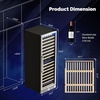 image:imageROVSUN 10W Small Wine Fridge with Compressor 12 Bottles Freestanding Wine Cooler Refrigerator with Touch Panel Control and Glass Door Wine Cellar for Red White Champagne or Sparkling 4164F160 BottleDual Zone