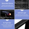 image:imageROVSUN 10W Small Wine Fridge with Compressor 12 Bottles Freestanding Wine Cooler Refrigerator with Touch Panel Control and Glass Door Wine Cellar for Red White Champagne or Sparkling 4164F12 Bottle