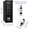 image:imageROVSUN 10W Small Wine Fridge with Compressor 12 Bottles Freestanding Wine Cooler Refrigerator with Touch Panel Control and Glass Door Wine Cellar for Red White Champagne or Sparkling 4164F12 Bottle