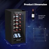 image:imageROVSUN 10W Small Wine Fridge with Compressor 12 Bottles Freestanding Wine Cooler Refrigerator with Touch Panel Control and Glass Door Wine Cellar for Red White Champagne or Sparkling 4164F18 Bottle