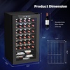 image:imageROVSUN 10W Small Wine Fridge with Compressor 12 Bottles Freestanding Wine Cooler Refrigerator with Touch Panel Control and Glass Door Wine Cellar for Red White Champagne or Sparkling 4164F34 Bottle