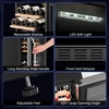 image:imageROVSUN 10W Small Wine Fridge with Compressor 12 Bottles Freestanding Wine Cooler Refrigerator with Touch Panel Control and Glass Door Wine Cellar for Red White Champagne or Sparkling 4164F26 BottleDual Zone