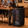 image:imageROVSUN 10W Small Wine Fridge with Compressor 12 Bottles Freestanding Wine Cooler Refrigerator with Touch Panel Control and Glass Door Wine Cellar for Red White Champagne or Sparkling 4164F28 Bottle