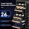 image:imageROVSUN 10W Small Wine Fridge with Compressor 12 Bottles Freestanding Wine Cooler Refrigerator with Touch Panel Control and Glass Door Wine Cellar for Red White Champagne or Sparkling 4164F26 BottleDual Zone