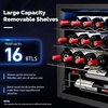 image:imageROVSUN 10W Small Wine Fridge with Compressor 12 Bottles Freestanding Wine Cooler Refrigerator with Touch Panel Control and Glass Door Wine Cellar for Red White Champagne or Sparkling 4164F16 Bottle