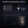 image:imageROVSUN 10W Small Wine Fridge with Compressor 12 Bottles Freestanding Wine Cooler Refrigerator with Touch Panel Control and Glass Door Wine Cellar for Red White Champagne or Sparkling 4164F26 BottleDual Zone
