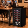 image:imageROVSUN 10W Small Wine Fridge with Compressor 12 Bottles Freestanding Wine Cooler Refrigerator with Touch Panel Control and Glass Door Wine Cellar for Red White Champagne or Sparkling 4164F34 Bottle