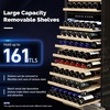 image:imageROVSUN 10W Small Wine Fridge with Compressor 12 Bottles Freestanding Wine Cooler Refrigerator with Touch Panel Control and Glass Door Wine Cellar for Red White Champagne or Sparkling 4164F160 BottleDual Zone