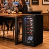 image:imageROVSUN 10W Small Wine Fridge with Compressor 12 Bottles Freestanding Wine Cooler Refrigerator with Touch Panel Control and Glass Door Wine Cellar for Red White Champagne or Sparkling 4164F18 Bottle