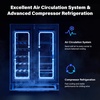 image:imageROVSUN 10W Small Wine Fridge with Compressor 12 Bottles Freestanding Wine Cooler Refrigerator with Touch Panel Control and Glass Door Wine Cellar for Red White Champagne or Sparkling 4164F34 BottleDual Zone