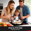 image:imageROVSUN 10Pcs Stainless Steel Cookware Set TriPly Pots and Pans Set NonToxic Kitchen Set PFOA amp PTFE Free Full Clad Frying Pans Saucepans Saute Pan amp Stock Pot Compatible for All Cooktops5Pieces Skillet with Lids