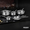 image:imageROVSUN 10Pcs Stainless Steel Cookware Set TriPly Pots and Pans Set NonToxic Kitchen Set PFOA amp PTFE Free Full Clad Frying Pans Saucepans Saute Pan amp Stock Pot Compatible for All Cooktops10Pieces Set