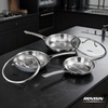 image:imageROVSUN 10Pcs Stainless Steel Cookware Set TriPly Pots and Pans Set NonToxic Kitchen Set PFOA amp PTFE Free Full Clad Frying Pans Saucepans Saute Pan amp Stock Pot Compatible for All Cooktops3Pieces Skillets