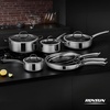 image:imageROVSUN 11 Pcs NonStick Cookware Set Stainless Steel Pots and Pans Set with Lids NonToxic Kitchen Set Chefs Pan PFOA amp PTFE Free Compatible for All Cooktops11 Pcs