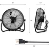 image:imageROVSUN 16 High Velocity Floor Fan with WallMounting System 3Speed Heavy Duty Metal Industrial Fan with Adjustable Tilt Wall Mount Fan Cooling for Commercial Garage Workshop Greenhouse and Gym16