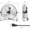 image:imageROVSUN 16 High Velocity Floor Fan with WallMounting System 3Speed Heavy Duty Metal Industrial Fan with Adjustable Tilt Wall Mount Fan Cooling for Commercial Garage Workshop Greenhouse and Gym20