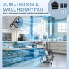 image:imageROVSUN 16 High Velocity Floor Fan with WallMounting System 3Speed Heavy Duty Metal Industrial Fan with Adjustable Tilt Wall Mount Fan Cooling for Commercial Garage Workshop Greenhouse and Gym16 2pack
