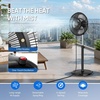 image:imageROVSUN 18 Pedestal Misting Fan with 5L132Gal Water Tank for Humidifier 120Oscillating Standing Mister Fan with 3 Speeds amp 75H Timer Remote amp Panel Control and Wheels Cooling for Home Patio18inch