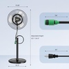 image:imageROVSUN 18 Pedestal Misting Fan with 5L132Gal Water Tank for Humidifier 120Oscillating Standing Mister Fan with 3 Speeds amp 75H Timer Remote amp Panel Control and Wheels Cooling for Home Patio18inch