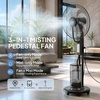 image:imageROVSUN 18 Pedestal Misting Fan with 5L132Gal Water Tank for Humidifier 120Oscillating Standing Mister Fan with 3 Speeds amp 75H Timer Remote amp Panel Control and Wheels Cooling for Home Patio18inch5L