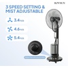 image:imageROVSUN 18 Pedestal Misting Fan with 5L132Gal Water Tank for Humidifier 120Oscillating Standing Mister Fan with 3 Speeds amp 75H Timer Remote amp Panel Control and Wheels Cooling for Home Patio18inch5L