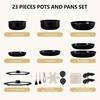 image:imageROVSUN 20 Pcs Nonstick Pots and Pans Set Cast Aluminum Kitchen Cookware Set RV Kitchen Cooking Set and Utensils PFAS PFOA amp PFOS Free Black Skillet Saute Pan Soup PotBlack