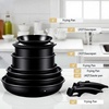 image:imageROVSUN 20 Pcs Nonstick Pots and Pans Set Cast Aluminum Kitchen Cookware Set RV Kitchen Cooking Set and Utensils PFAS PFOA amp PFOS Free Black Skillet Saute Pan Soup PotBlack