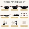 image:imageROVSUN 20 Pcs Nonstick Pots and Pans Set Cast Aluminum Kitchen Cookware Set RV Kitchen Cooking Set and Utensils PFAS PFOA amp PFOS Free Black Skillet Saute Pan Soup PotBlack